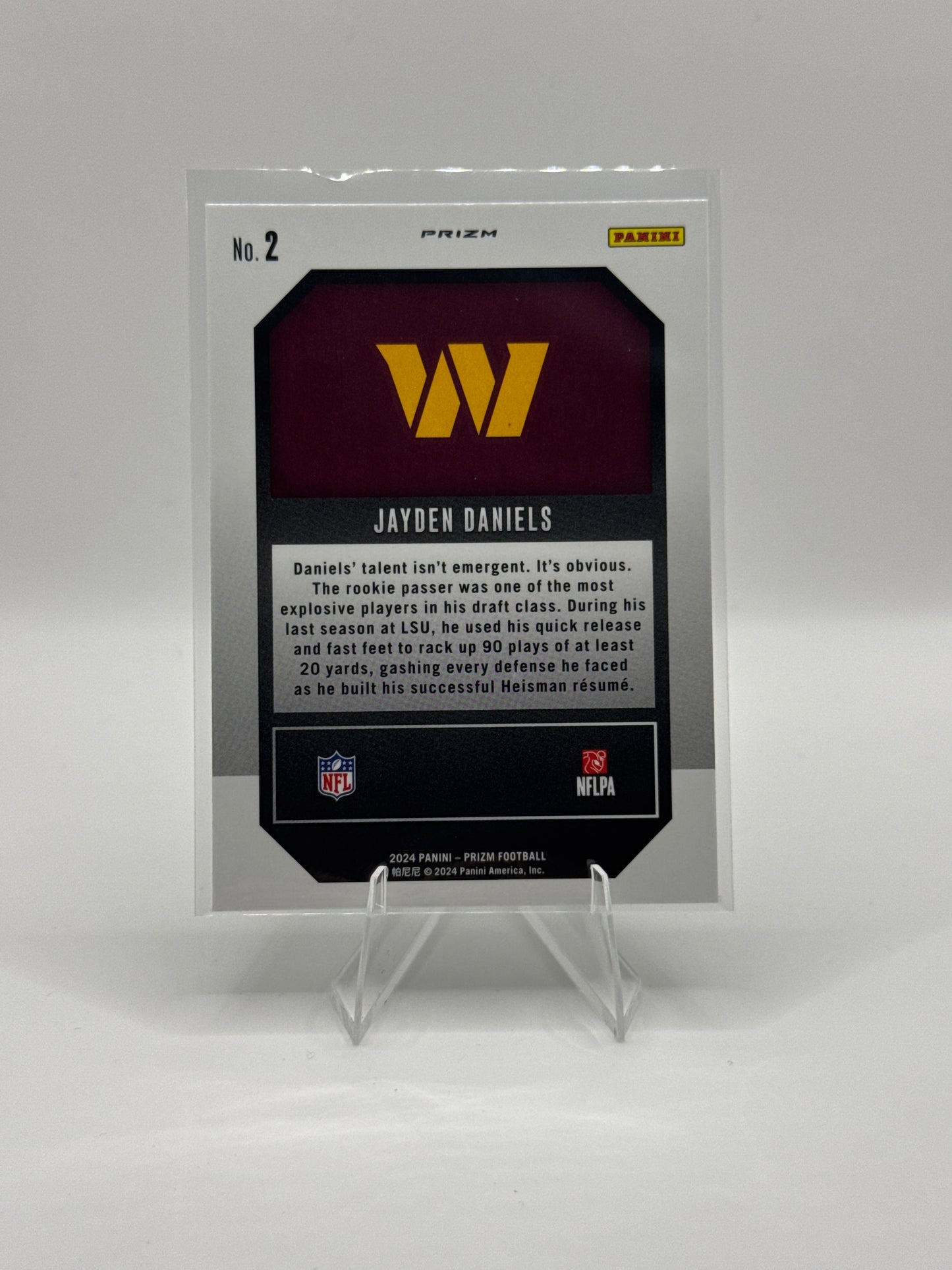 Jayden Daniels (Rookie) #2 Green Emergent 2024 Prizm