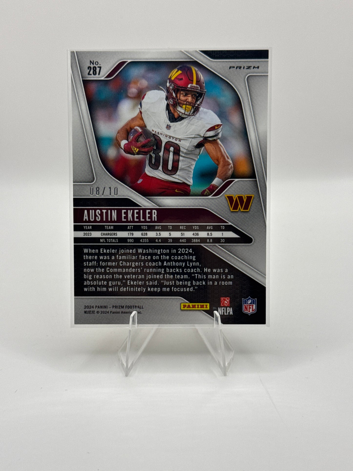 Austin Ekeler #287 Gold Wave Prizm 08/10