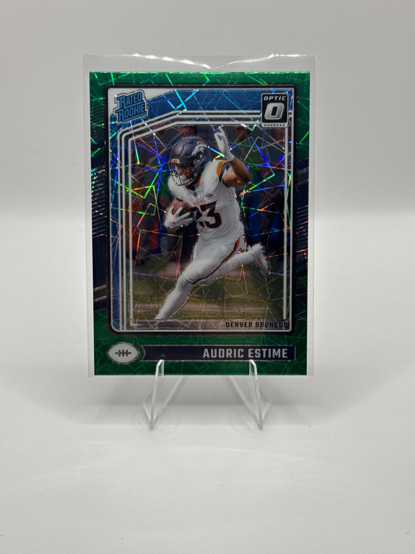 Audric Estime Rated Rookie #206 Green Velocity