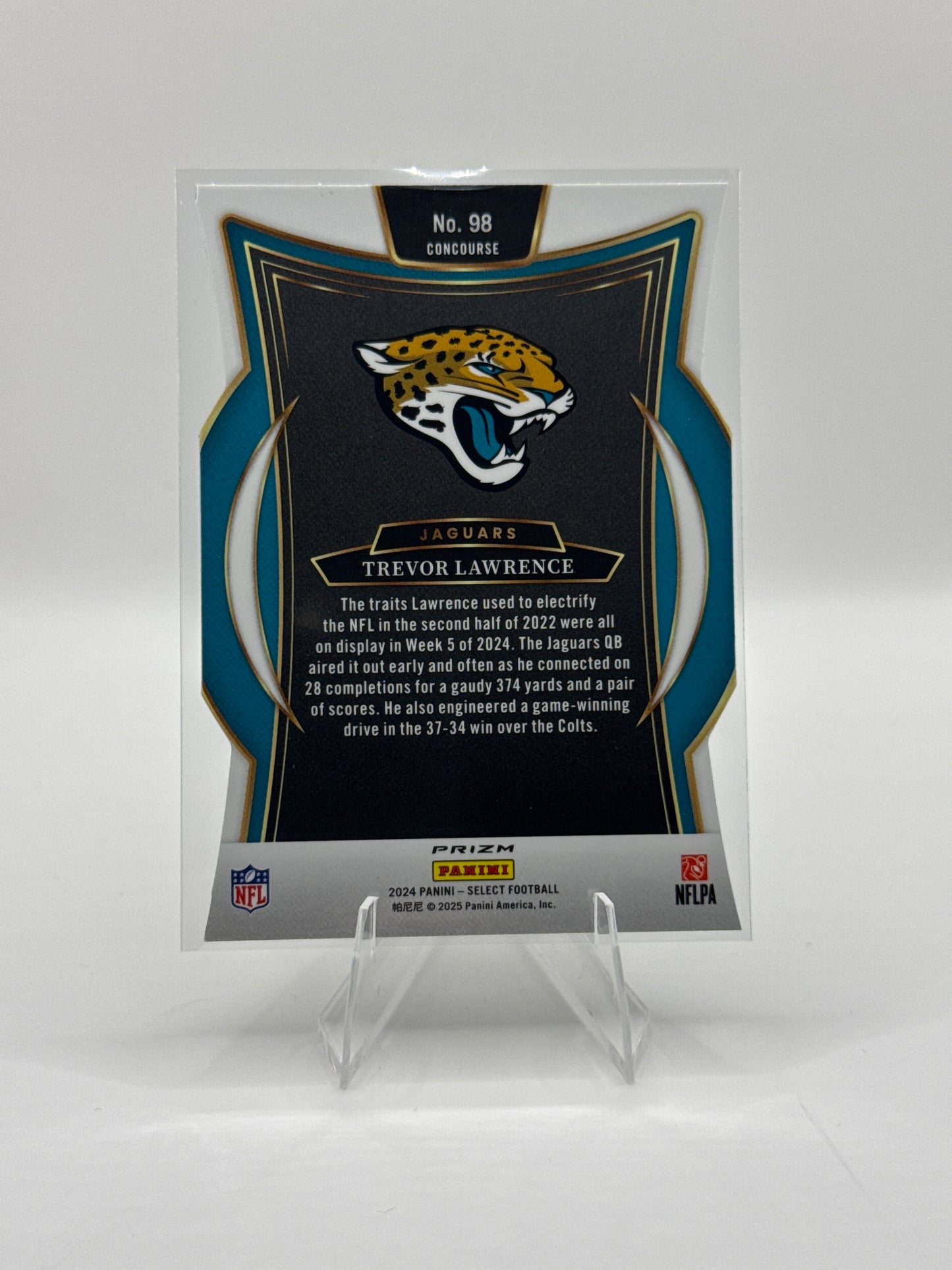 Trevor Lawrence #98 Silver Prizm Die-Cut Concourse Level 2024 Panini - Select Football