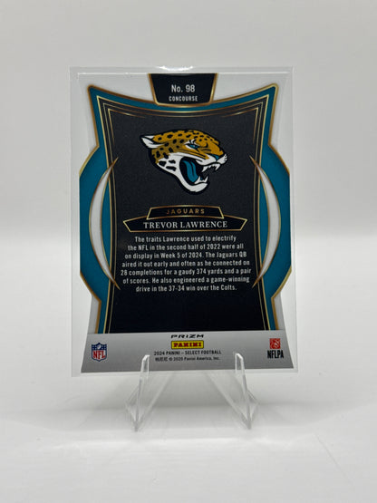 Trevor Lawrence #98 Silver Prizm Die-Cut Concourse Level 2024 Panini - Select Football