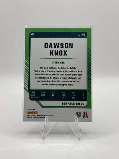 Dawson Knox #24 Blue Stars Prizm 2024 Panini - Donruss Optic Football