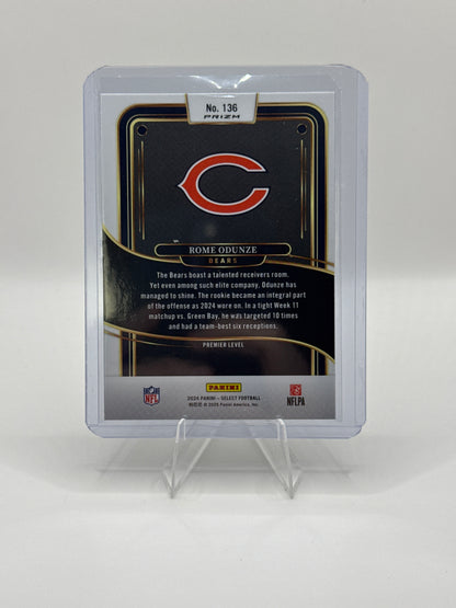 Rome Odunze (Rookie) #136 Red Blue Prizm Shock 2024 Panini - Select Football