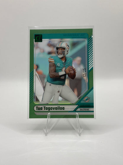 Tua Tagovailoa #34 Green 12/25 2024 Donruss Clearly