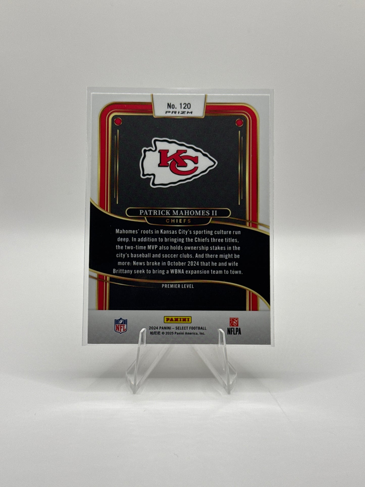 Patrick Mahomes #120 Red Black Prizm Shock Premier Level - Color Match!