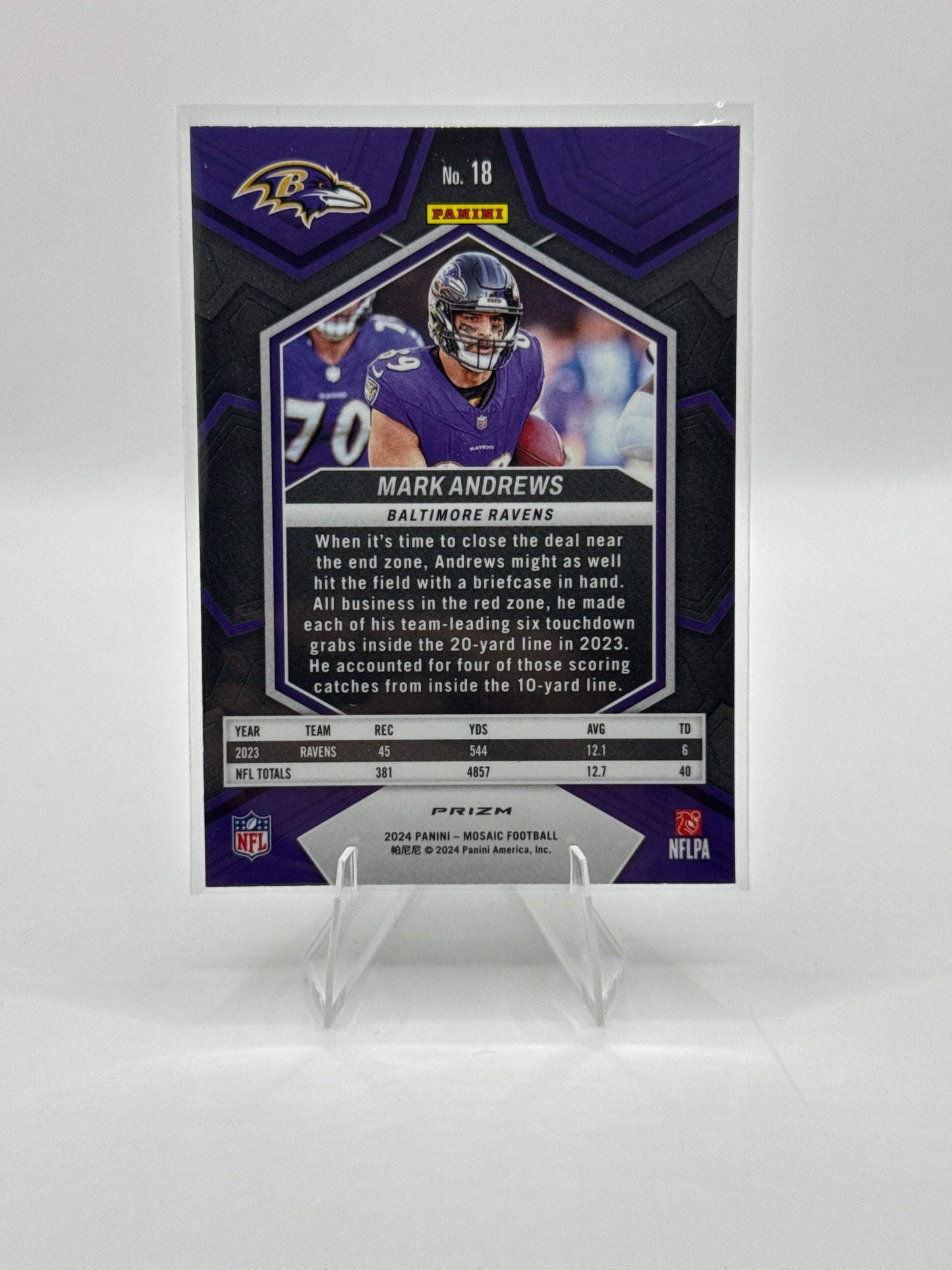 Mark Andrews #18 Silver Mosaic 2024 Panini - Mosaic Football