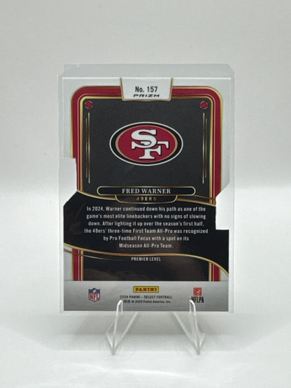 Fred Warner #157 Silver Prizm Die-Cut Premier Level 2024 Panini - Select Football