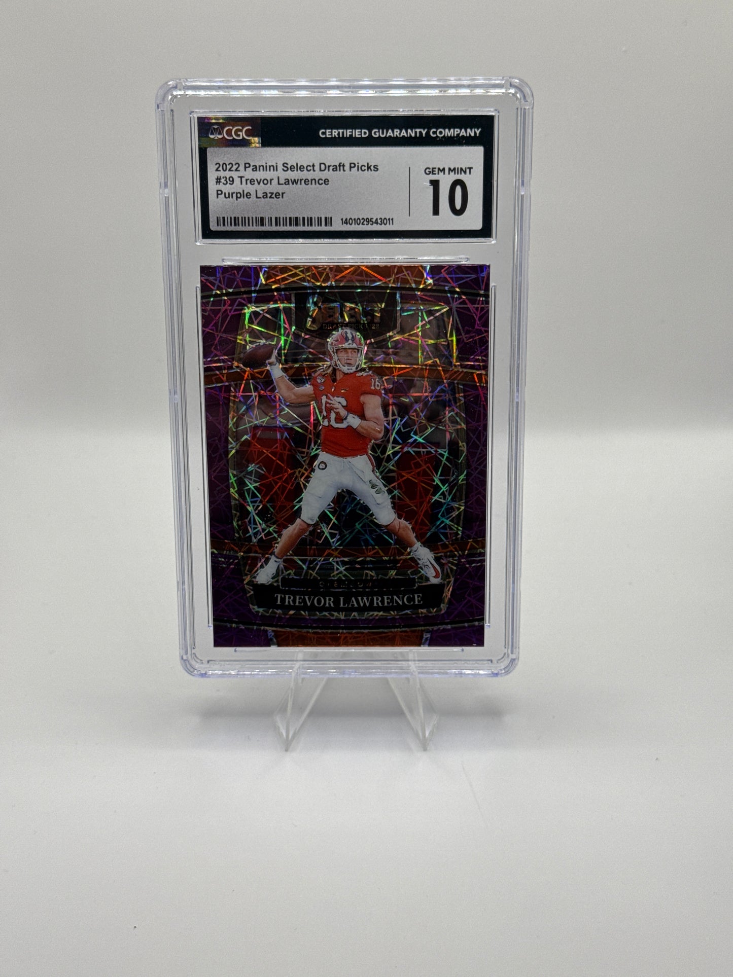 Trevor Lawrence (Rookie) #39 Purple Lazer CGC Gem Mint 10