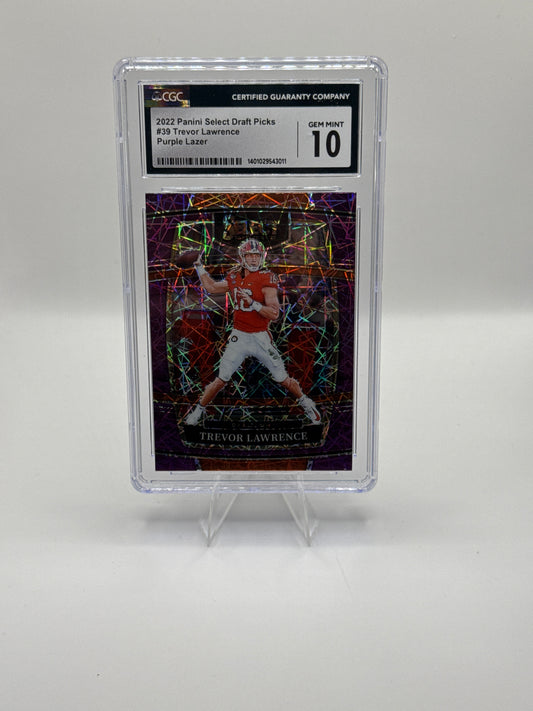 Trevor Lawrence (Rookie) #39 Purple Lazer CGC Gem Mint 10