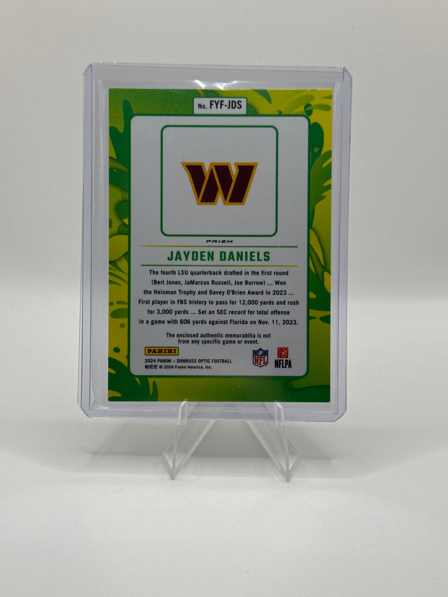 Jayden Daniels Rookie #FYF-JDS First Year Fresh