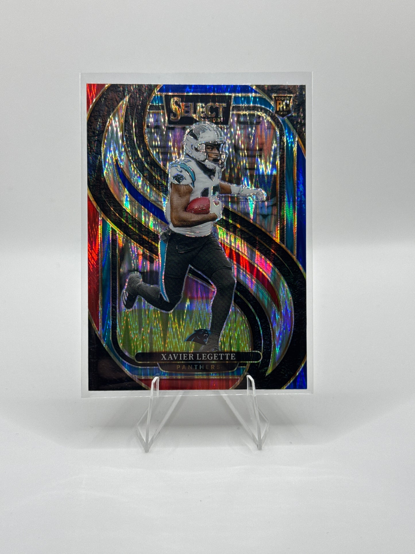 Xavier Legette (Rookie) #101 Red Blue Prizm Shock Premier Level 2024 Panini - Select Football