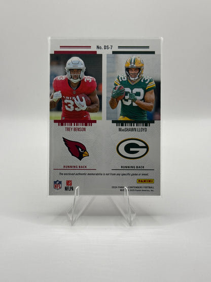 Trey Benson / MarShawn Lloyd #DS-7 Rookie Ticket Dual Swatch