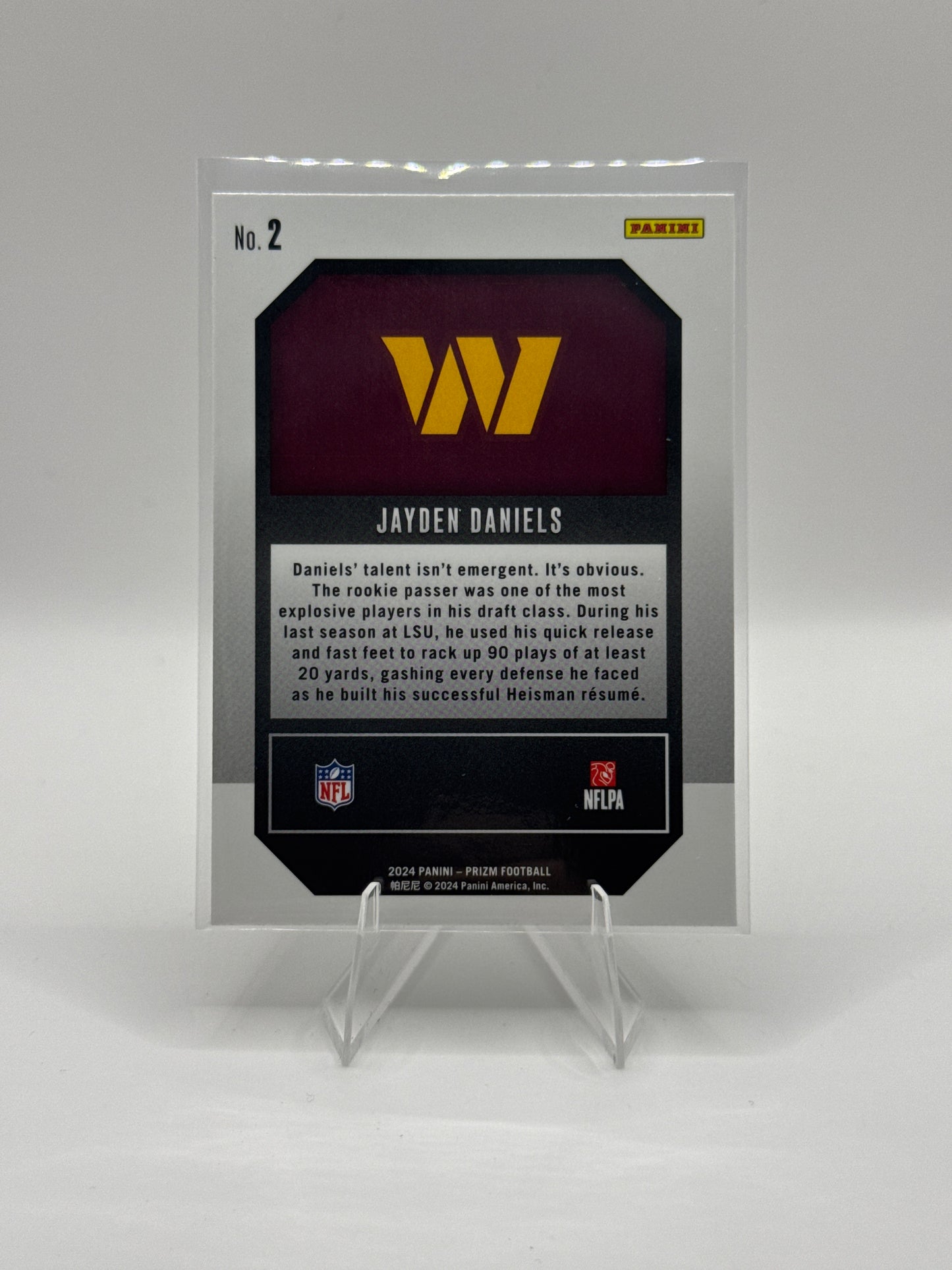 Jayden Daniels (Rookie) #2 Emergent 2024 Prizm