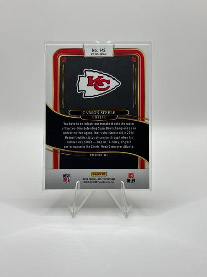 Carson Steele (Rookie) #142 Green Yellow Prizm Shock Premier Level