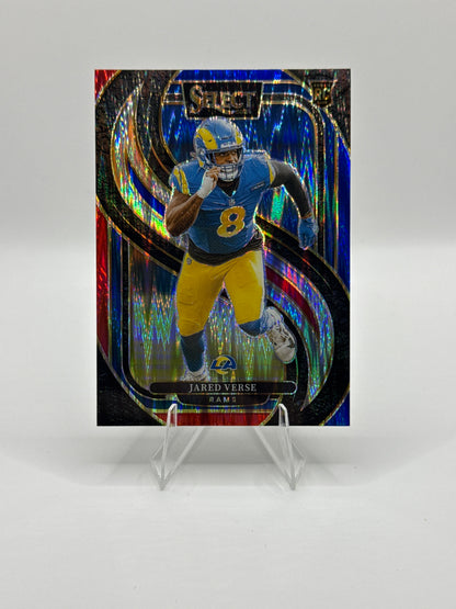 Jared Verse (Rookie) #132 Red Blue Prizm Shock Premier Level 2024 Panini - Select Football