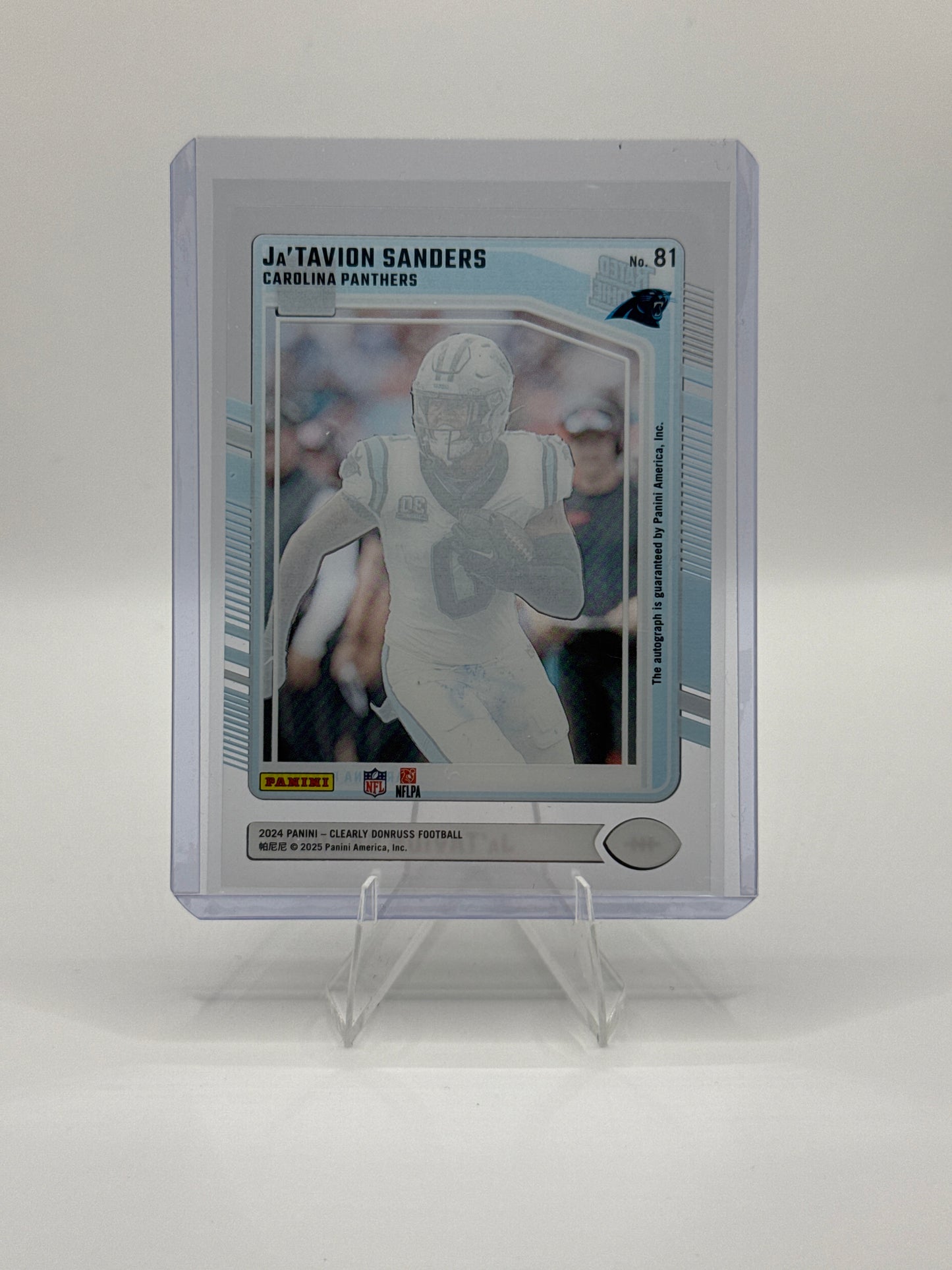 Ja’tavion Sanders (Rookie) #81 Clearly Donruss Rated Rookie Autographs