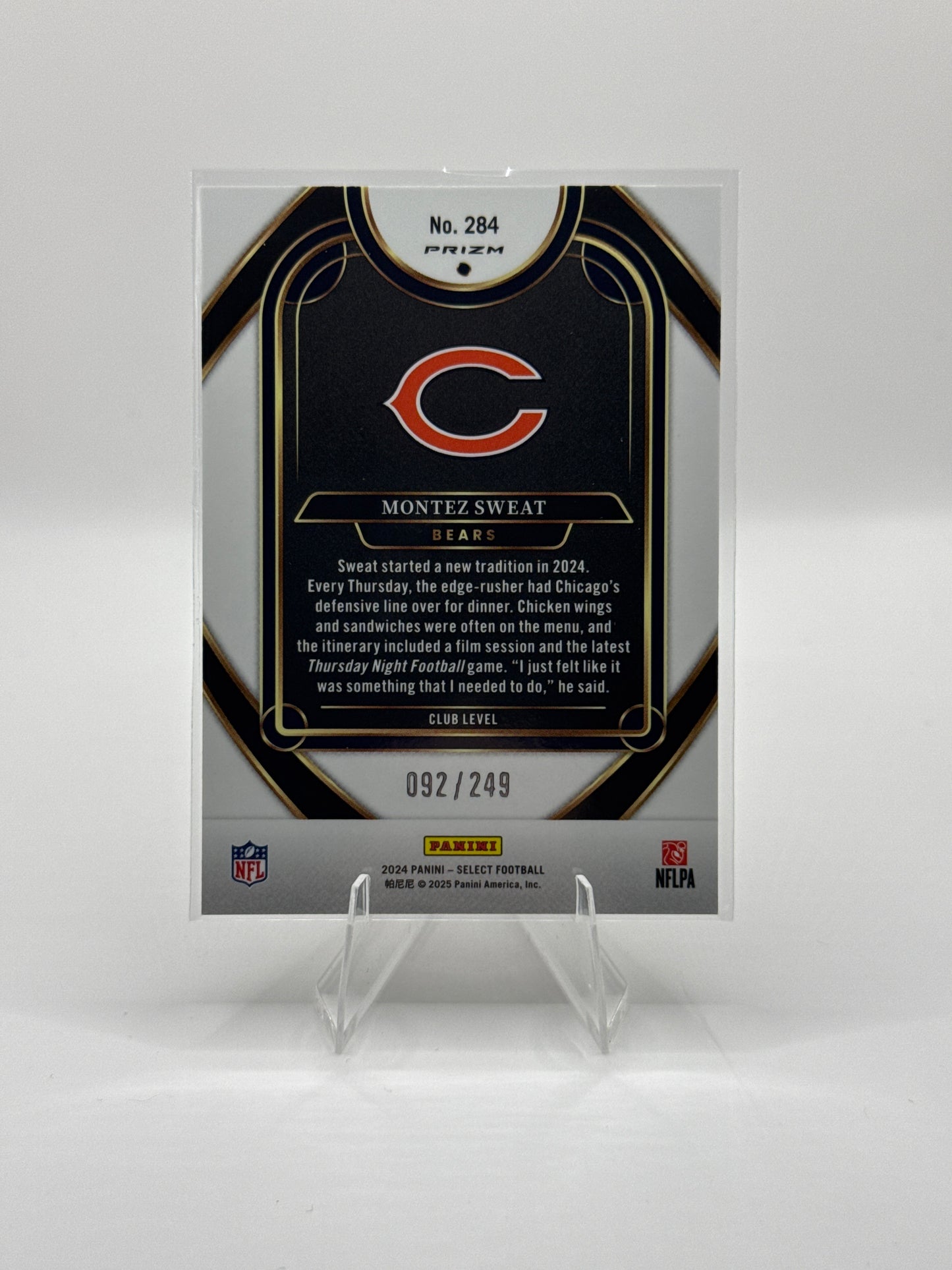 Montez Sweat #284 Red Prizm Shock 092/249