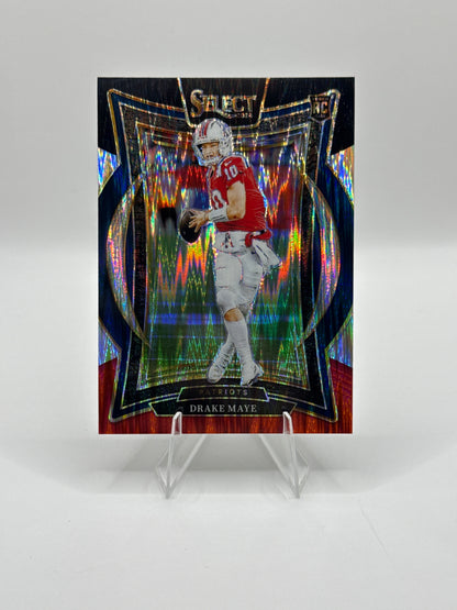 Drake Maye (Rookie) #27 Red Black Prizm Shock Concourse Level