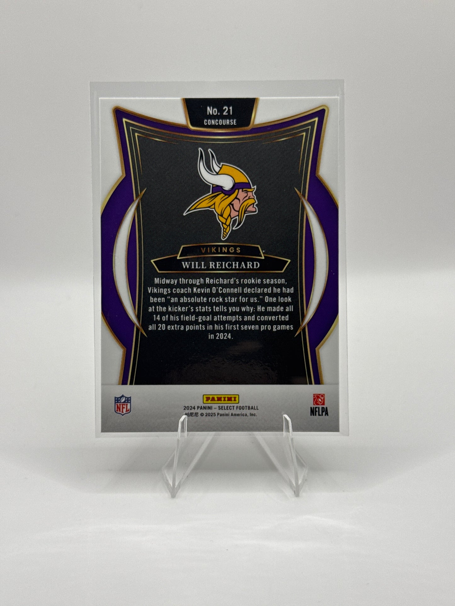 Will Reichard (Rookie) #21 Concourse Level 2024 Panini - Select Football