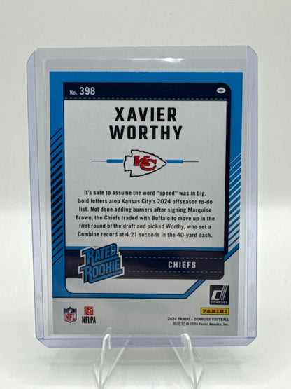 Xavier Worthy Rated Rookie #398 Green Press Proof