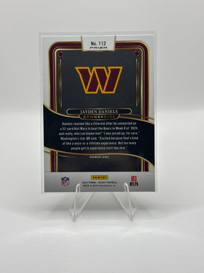 Jayden Daniels (Rookie) #112 Green Yellow Prizm Shock Premier Level