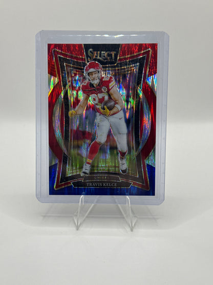 Travis Kelce #97 Red Blue Prizm Shock Concourse Level 2024 Panini - Select Football