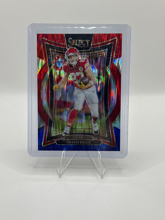 Travis Kelce #97 Red Blue Prizm Shock Concourse Level 2024 Panini - Select Football