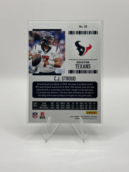 C.J. Stroud #39 Season Ticket 2024 Panini Contenders