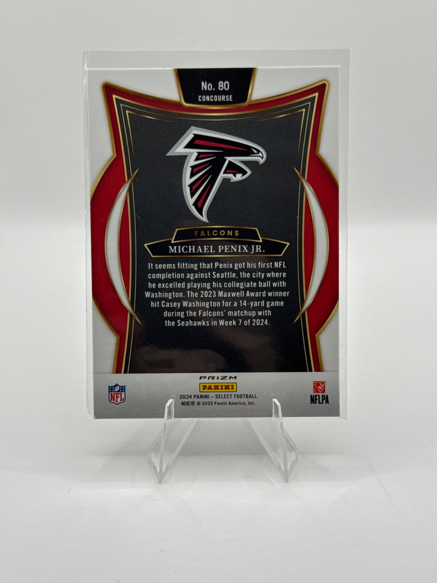 Michael Penix Jr. (Rookie) #80 Black Green Prizm Shock Concourse Level 2024 Panini - Select Football