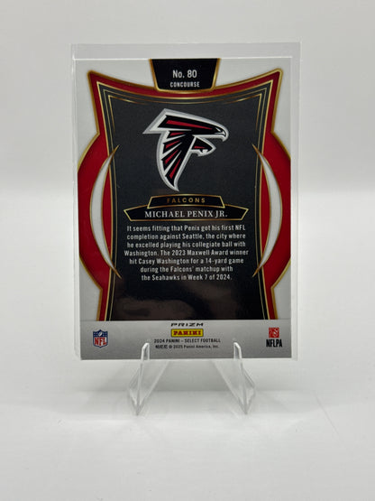 Michael Penix Jr. (Rookie) #80 Black Green Prizm Shock Concourse Level 2024 Panini - Select Football