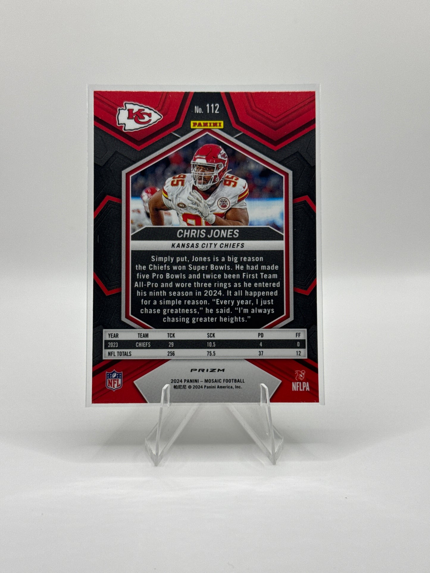 Chris Jones #112 Green 2024 Panini - Mosaic Football