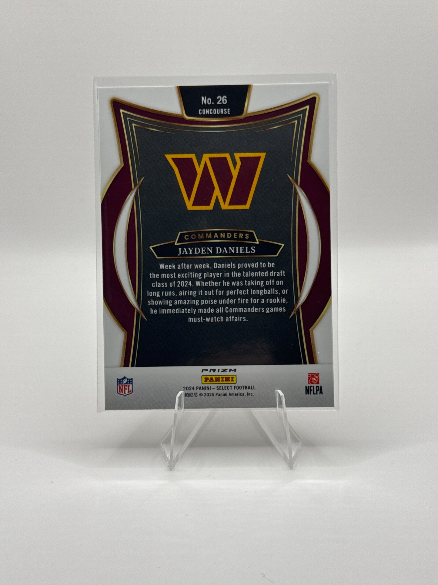 Jayden Daniels (Rookie) #26 Red Black Prizm Shock Concourse Level
