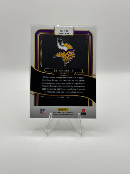 J.J. McCarthy (Rookie) #134 Green Black Prizm Shock Premier Level