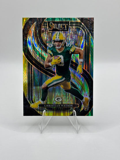 Christian Watson #138 Green Yellow Prizm Shock Premier Level - Color Match!