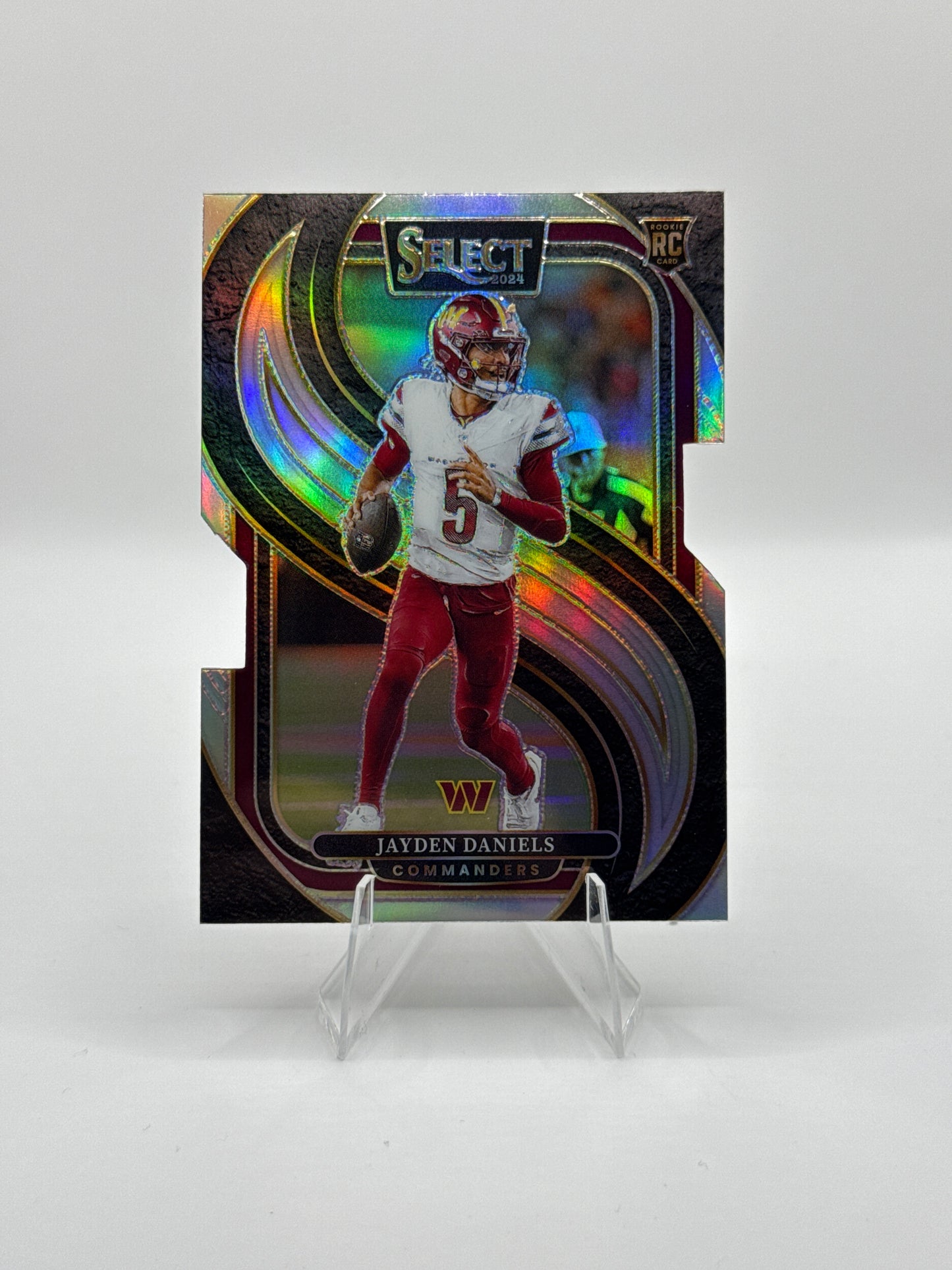 Jayden Daniels (Rookie) #112 Silver Prizm Die-Cut Premier Level 2024 Panini - Select Football