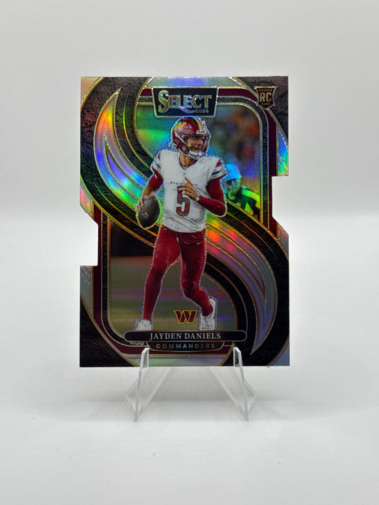 Jayden Daniels (Rookie) #112 Silver Prizm Die-Cut Premier Level 2024 Panini - Select Football