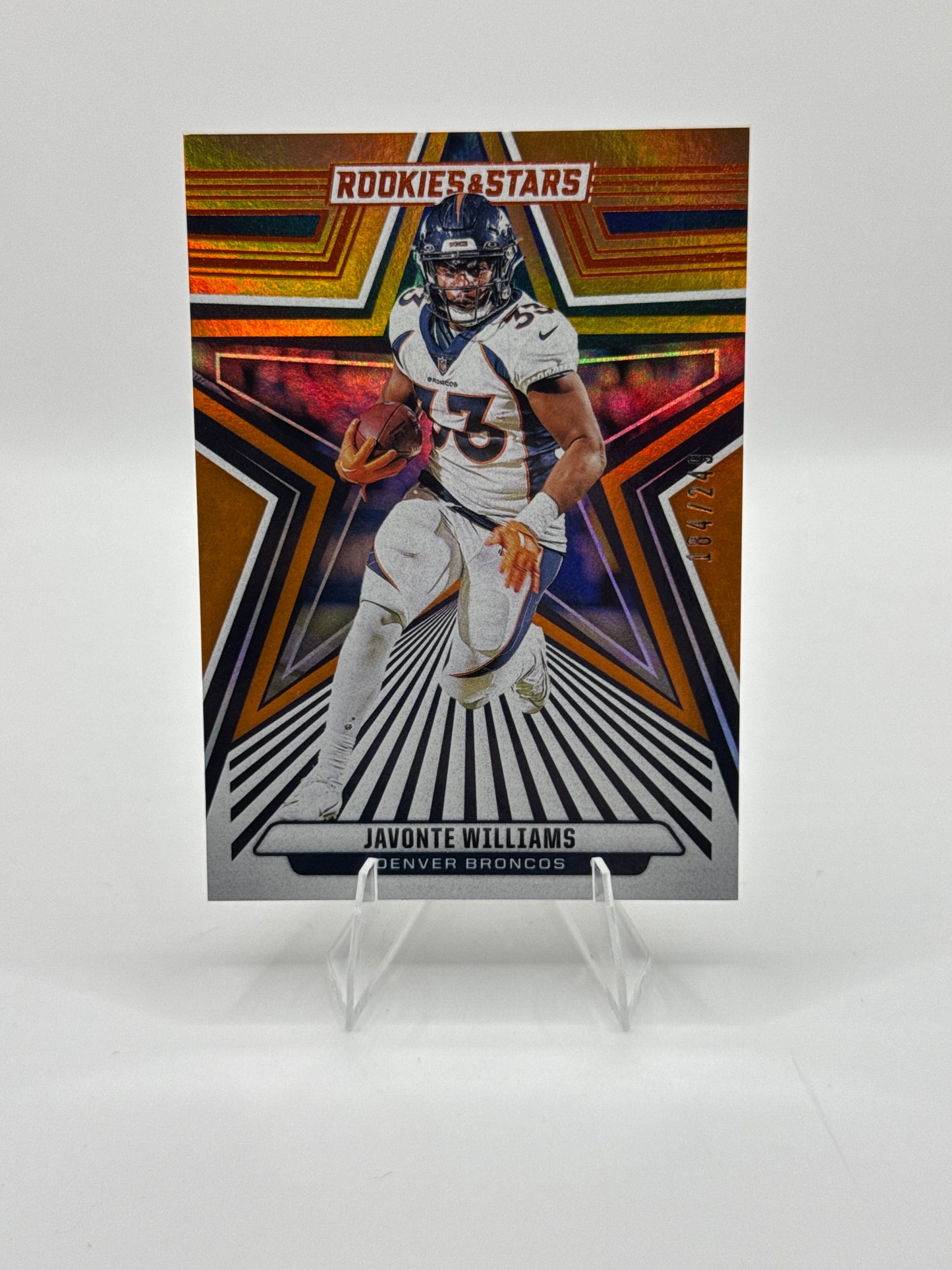 Javonte Williams #30 Orange 184/249 2024 Panini - Rookies and Stars