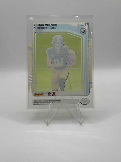Roman Wilson Rated Rookie #77 2024 Panini - Clearly Donruss Football