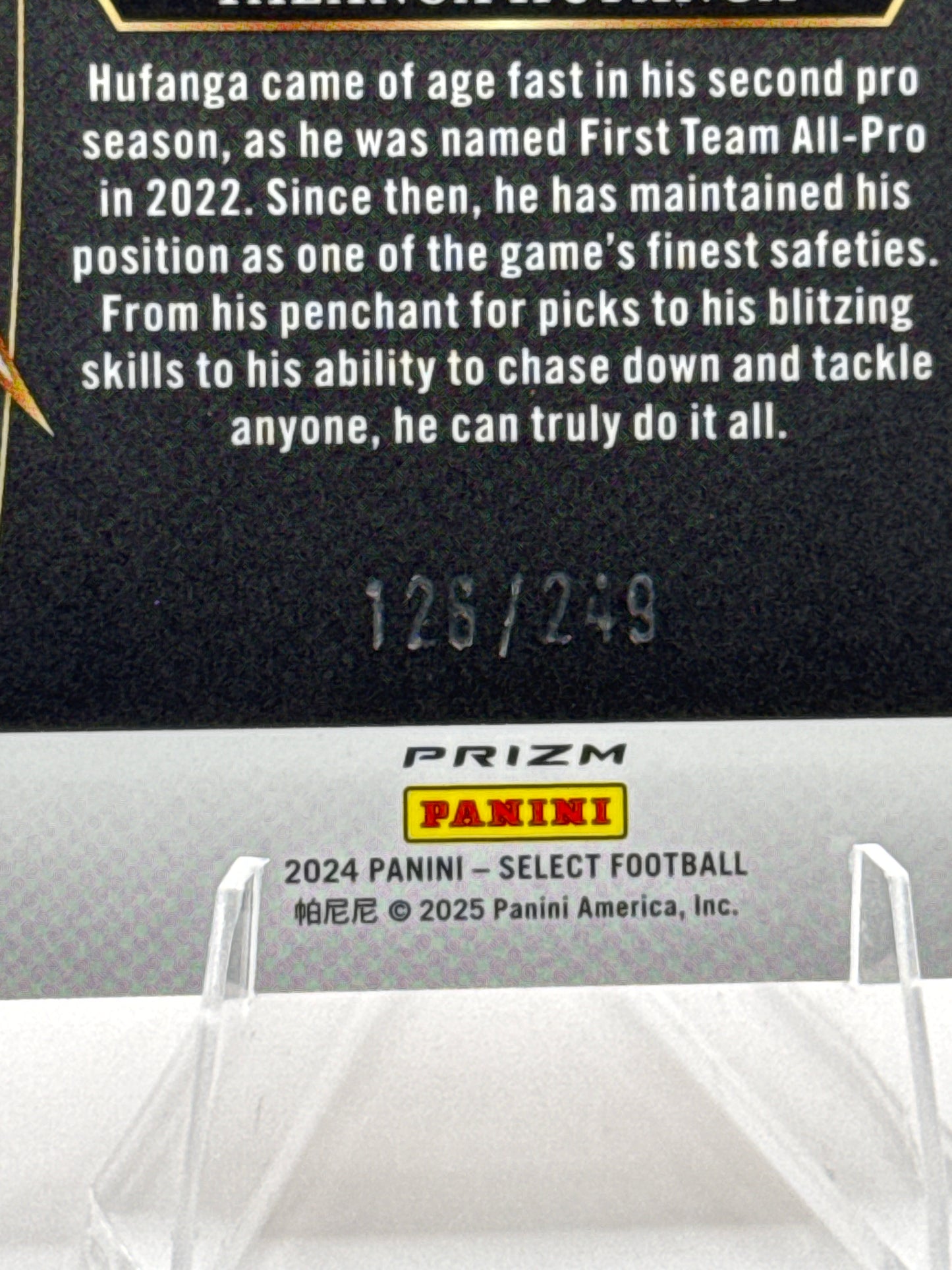 Talanoa Hufanga #46 Red Shock 126/249 Concourse Level 2024 Panini - Select Football