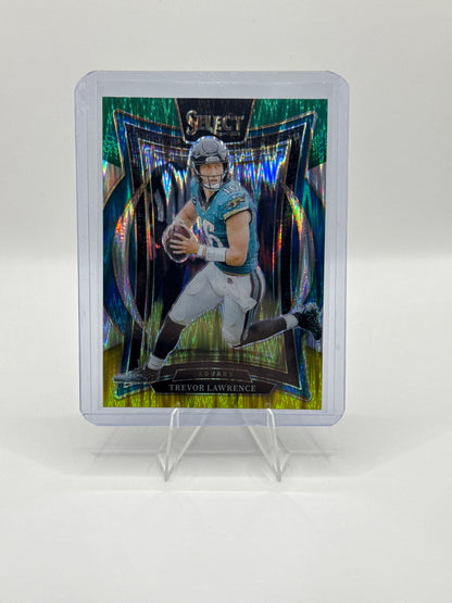 Trevor Lawrence #98 Green Yellow Prizm Shock Concourse Level 2024 Panini - Select Football