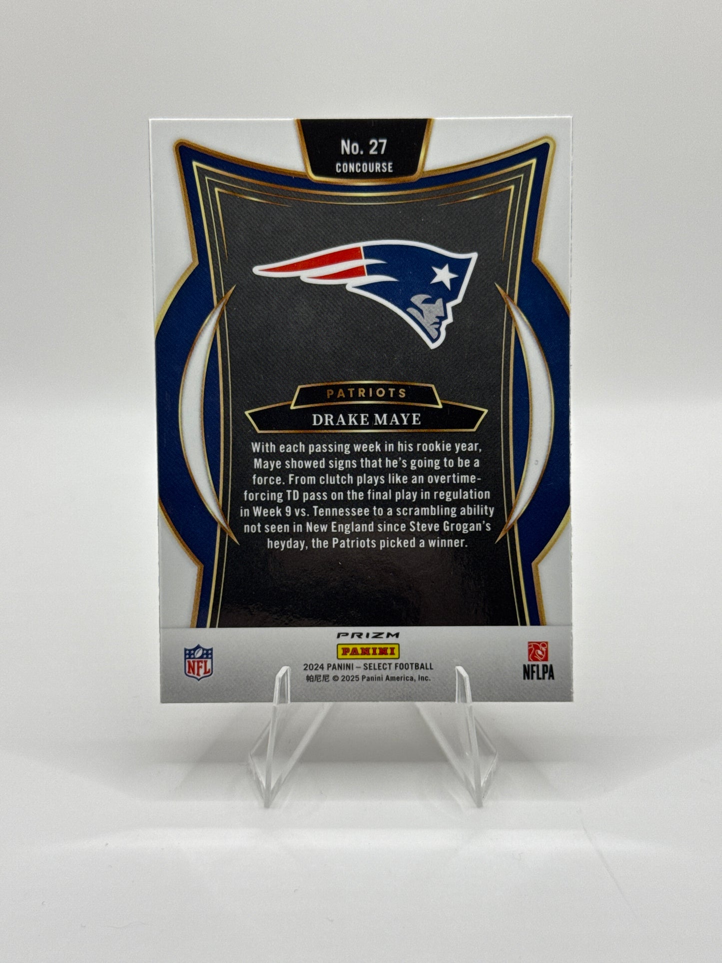 Drake Maye (Rookie) #27 Red Black Prizm Shock Concourse Level
