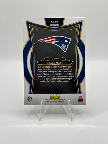 Drake Maye (Rookie) #27 Red Black Prizm Shock Concourse Level