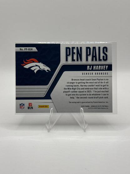 RJ Harvey (Rookie) #PP-RJH 2025 Donruss Elite Pen Pals Rookie Autograph