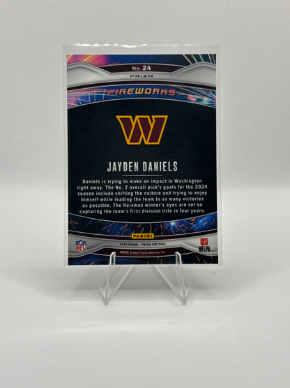 Jayden Daniels (Rookie) #24 Green Fireworks 2024 Prizm