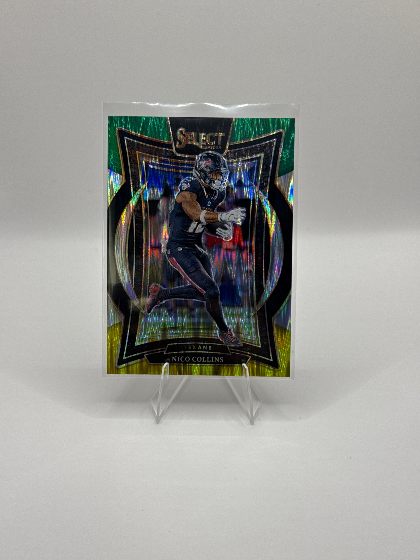Nico Collins #86 Green Yellow Prizm Shock Concourse Level 2024 Panini - Select Football