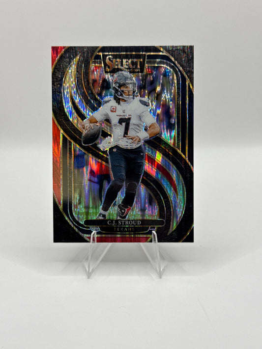 C.J. Stroud #128 Red Black Prizm Shock Premier Level - Color Match!