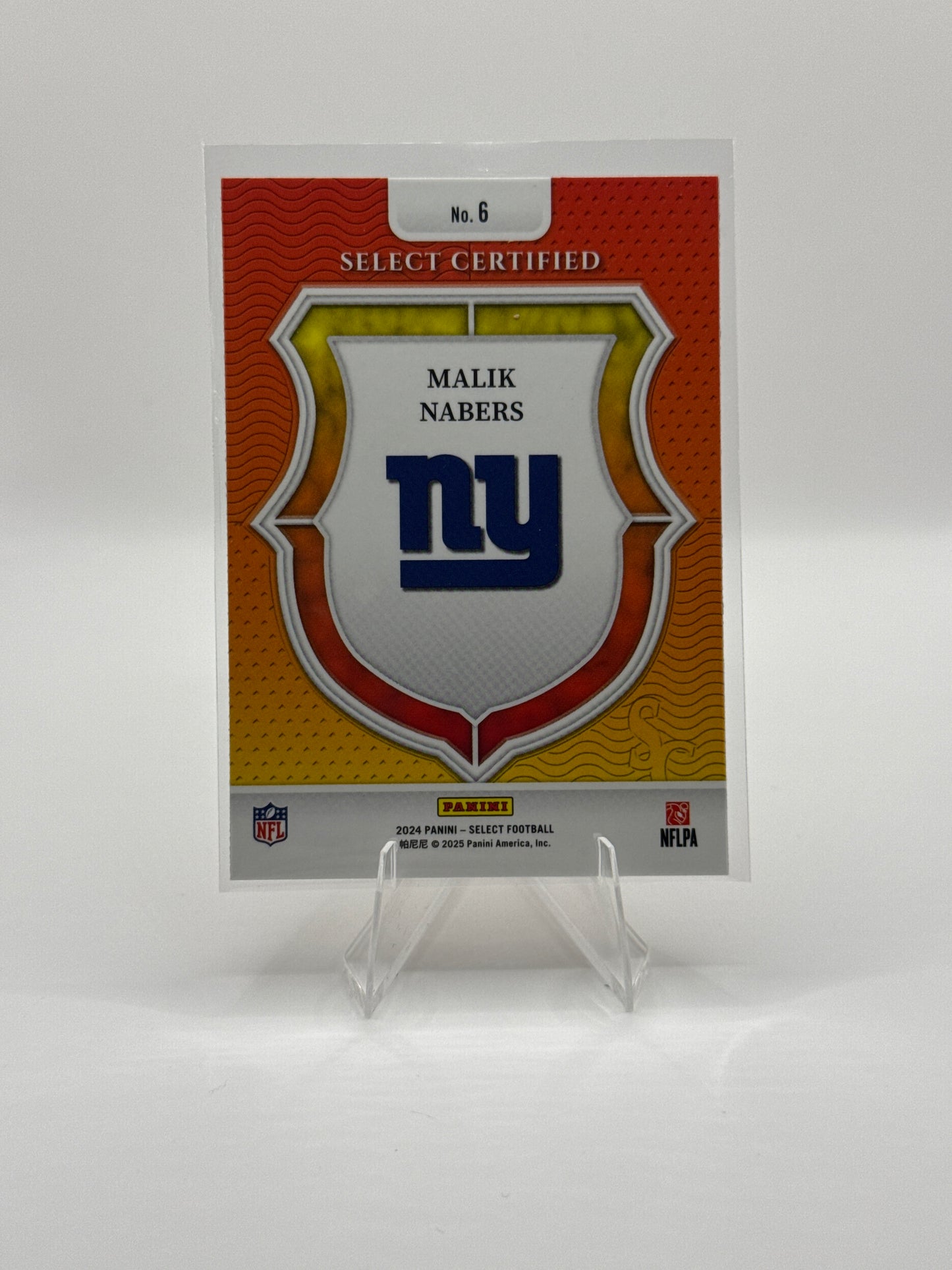 Malik Nabers #6 Select Certified 2024 Panini - Select Football