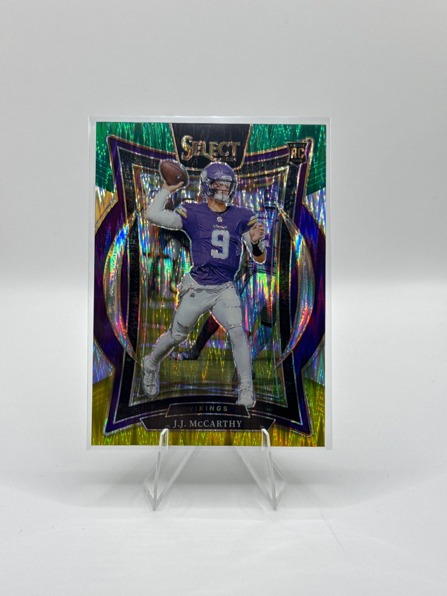 J.J. McCarthy (Rookie) #24 Green Yellow Prizm Shock Concourse Level