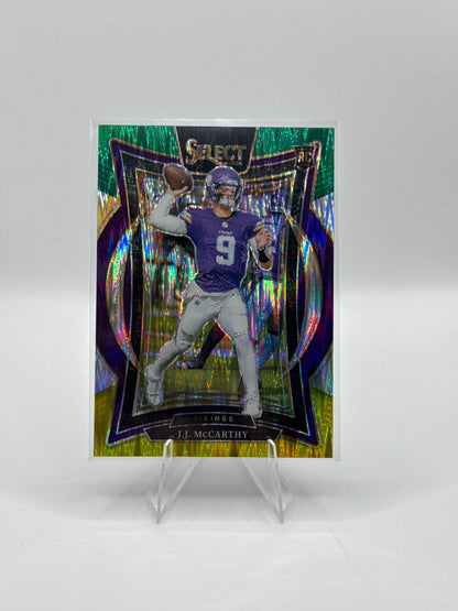 J.J. McCarthy (Rookie) #24 Green Yellow Prizm Shock Concourse Level