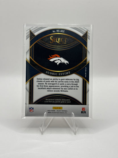 Audric Estime (Rookie) #RS-AEE Red Prizm Rookie Swatches